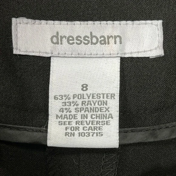 Dressbarn Women's Pants Size 8 Black 2-way Stretch - Picture 4 of 5